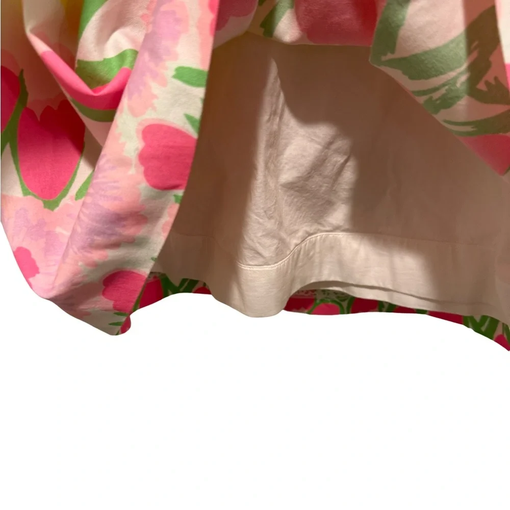 Lilly Pulitzer EUC Size 0 Pretty Yellow Pink Green Strapless Mini Sundress (616) - Picture 6 of 13